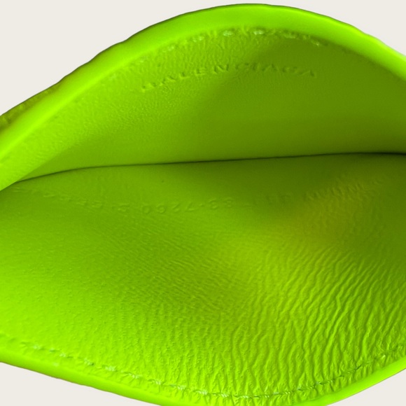 BALENCIAGA Cash Pouch with Card Holder Neon Yellow OS NEW - Picture 5 of 8